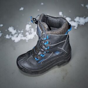 Columbia Bugaboot III 200 Grams Youth Black/Blue Winter Waterproof Boots Size 2